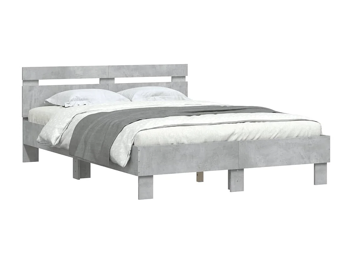 Cadre de lit sans matelas gris béton 120x200 cm