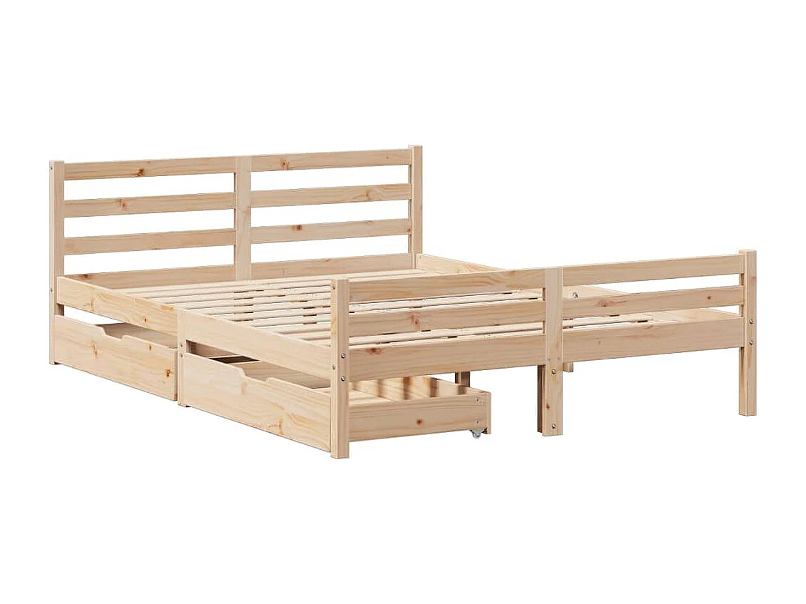 Cadre de lit sans matelas 140x200 cm bois massif de pin
