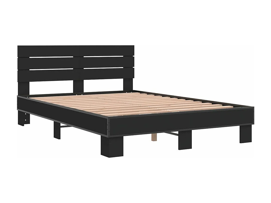 Cadre de lit sans matelas noir 140x190 cm