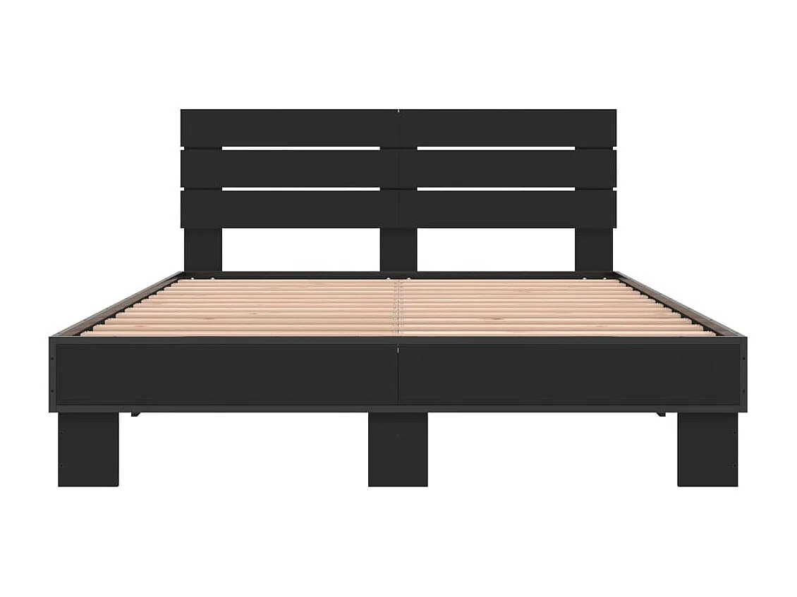 Cadre de lit sans matelas noir 140x190 cm