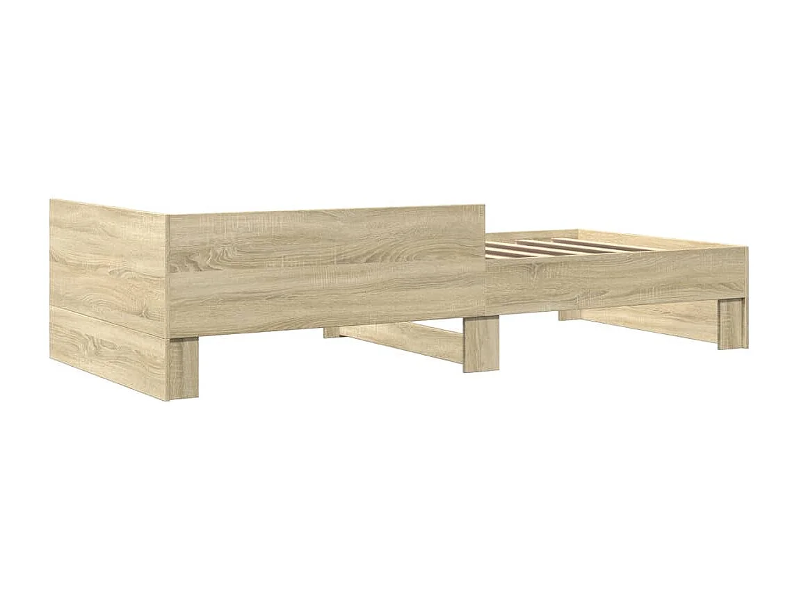 Cadre de lit sans matelas chêne sonoma 75x190 cm
