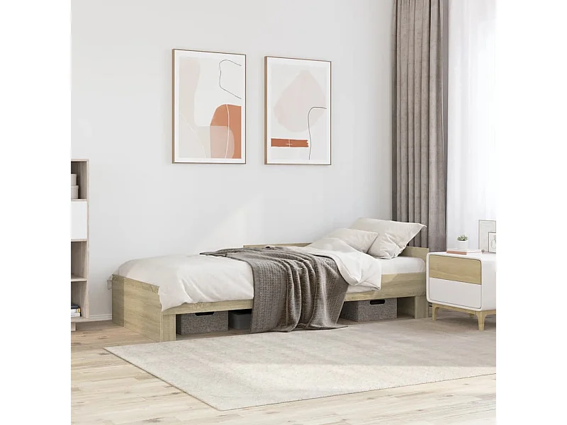Estructura de cama sin colchón madera roble Sonoma 75x190 cm