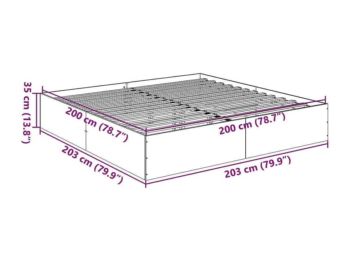 Cadre de lit sans matelas chêne sonoma 120x190 cm