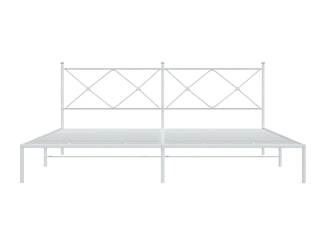 Giroletto con Testiera Metallo Bianco 193x203 cm