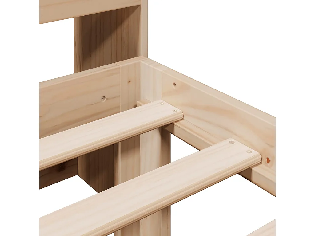 Letto Libreria senza Materasso 90x200 cm Legno Massello Pino