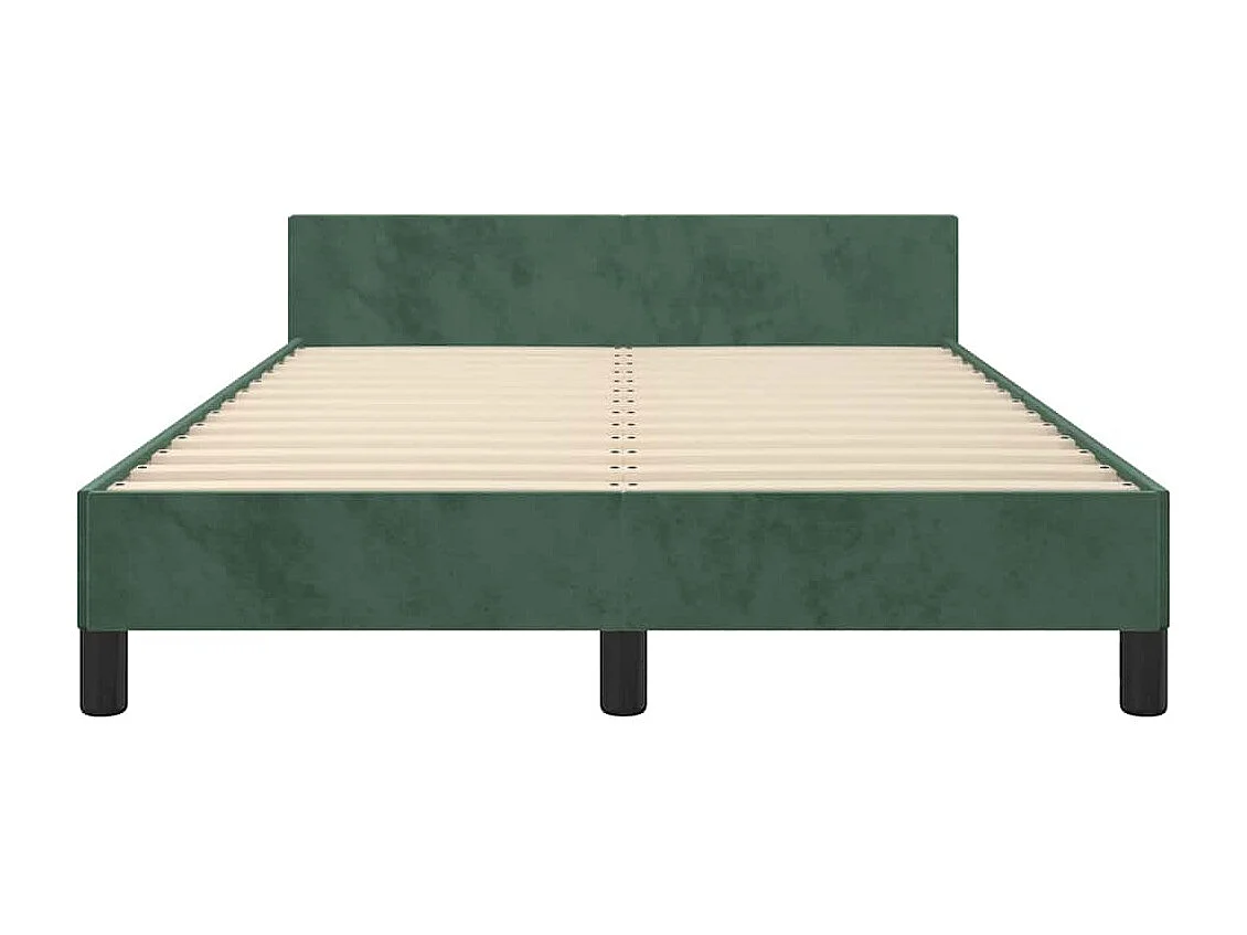 Estructura cama sin colchón terciopelo verde oscuro 120x190cm