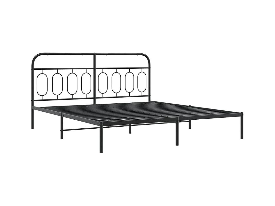 Bedframe met hoofd- en voeteneinde metaal zwart 183x213 cm