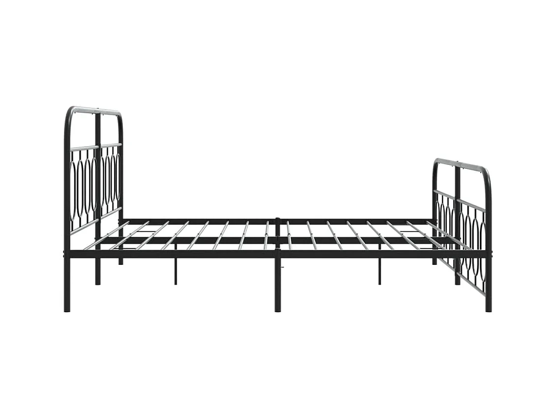 Bedframe met hoofd- en voeteneinde metaal zwart 183x213 cm