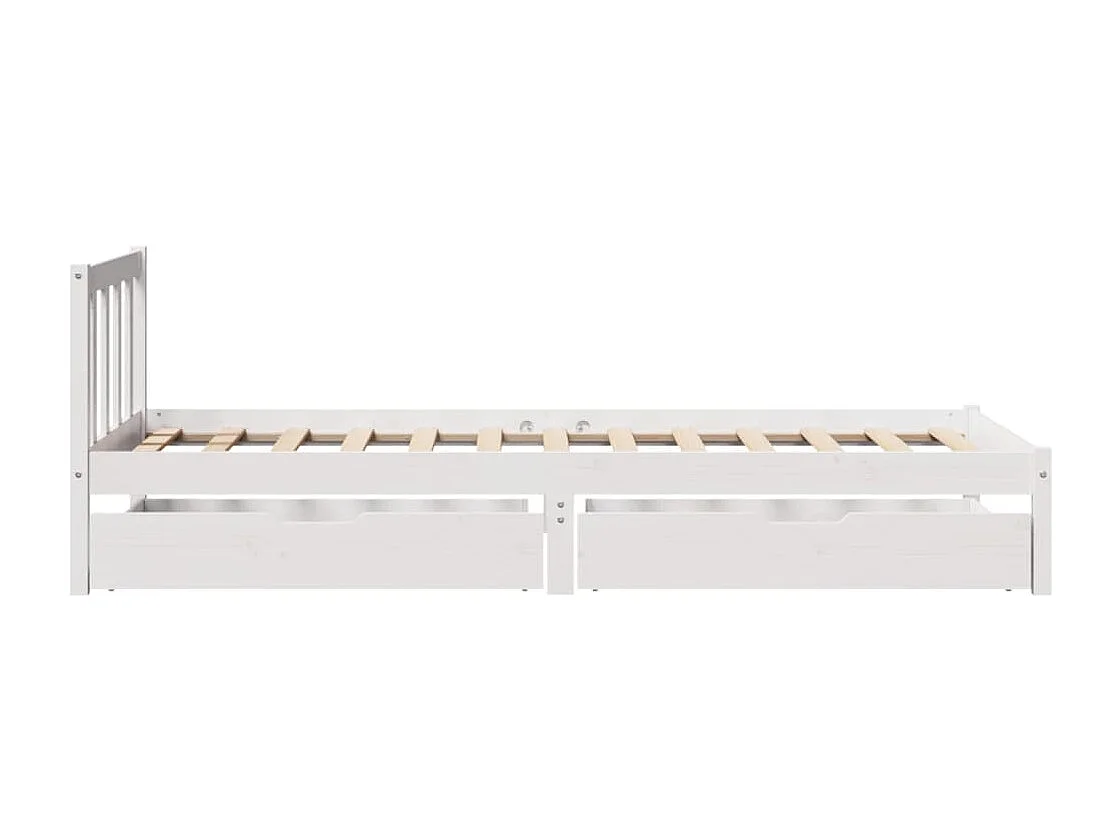 Giroletto senza Materasso Bianco 100x200 cm Legno Massello Pino