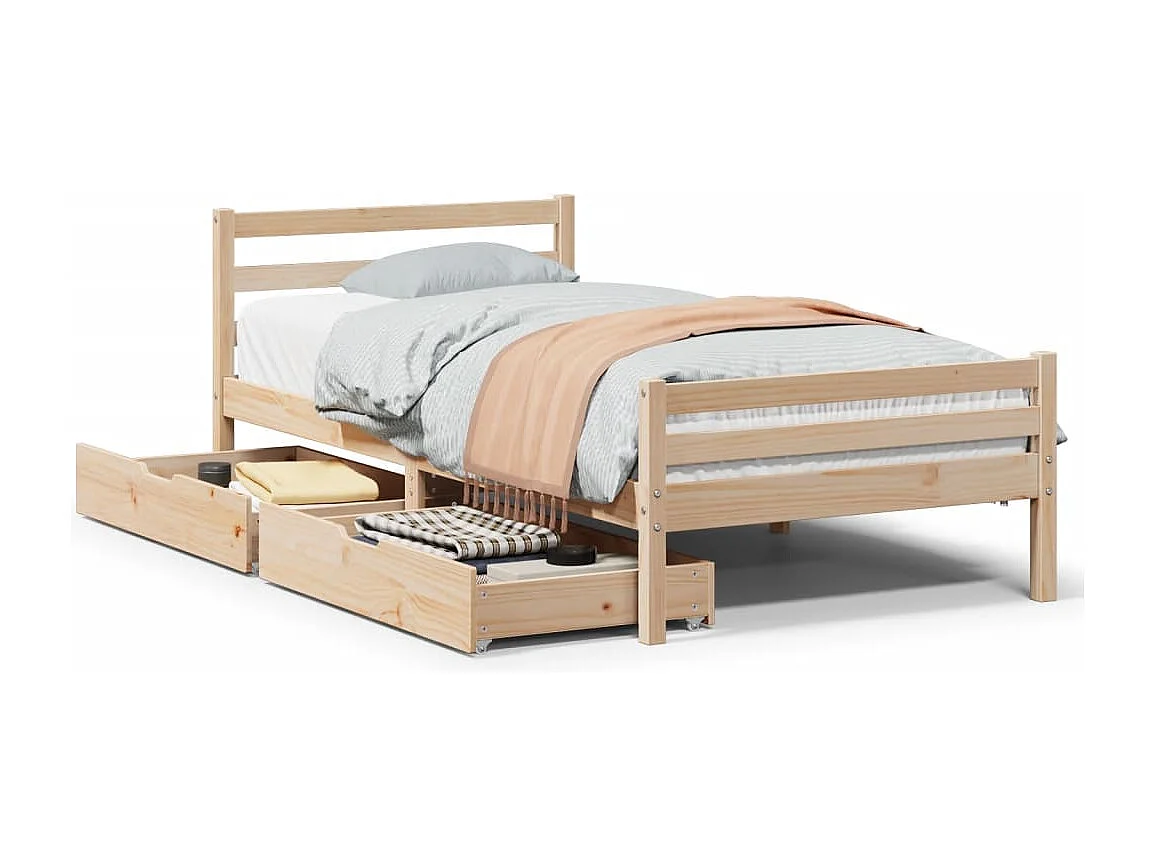 Cadre de lit sans matelas 100x200 cm bois massif de pin