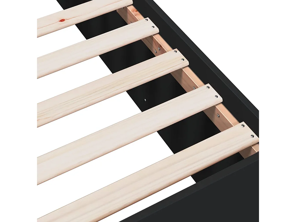 Cadre de lit sans matelas noir 120x200 cm