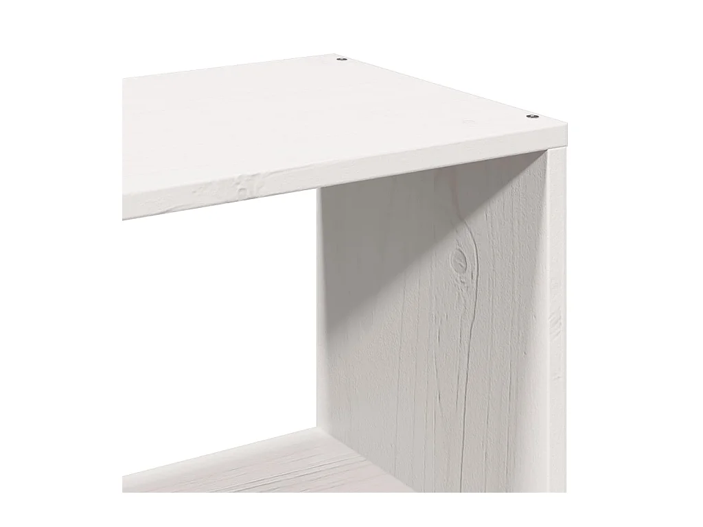 Lit bibliothèque sans matelas blanc 140x190 cm bois pin massif