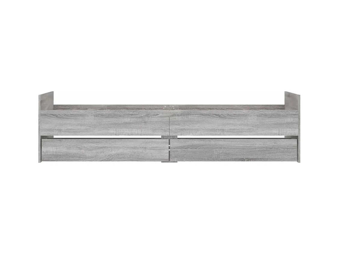 Cadre de lit avec tiroirs sans matelas sonoma gris 90x190 cm