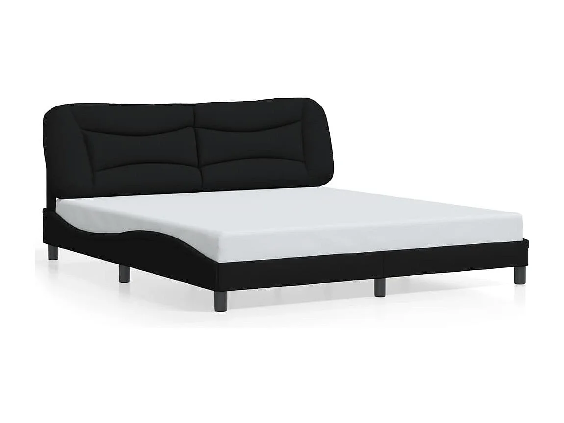 Cadre de lit sans matelas noir 180x200 cm tissu