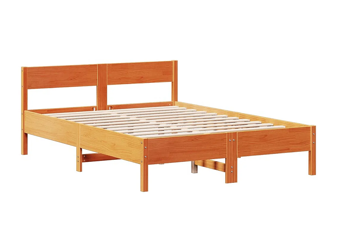 Cama com estante sem colchão 140x200 cm pinho maciço