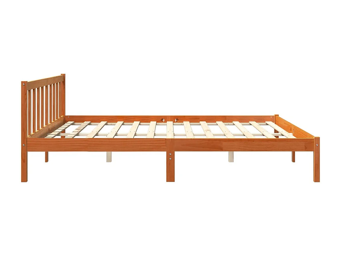 Cadre de lit sans matelas cire marron 180x200cm bois pin massif