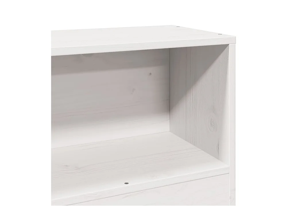 Lit bibliothèque sans matelas blanc 100x200 cm bois pin massif