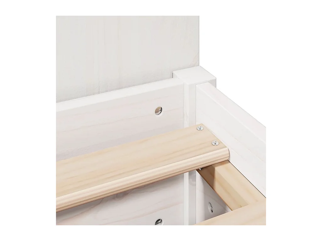 Lit bibliothèque sans matelas blanc 100x200 cm bois pin massif
