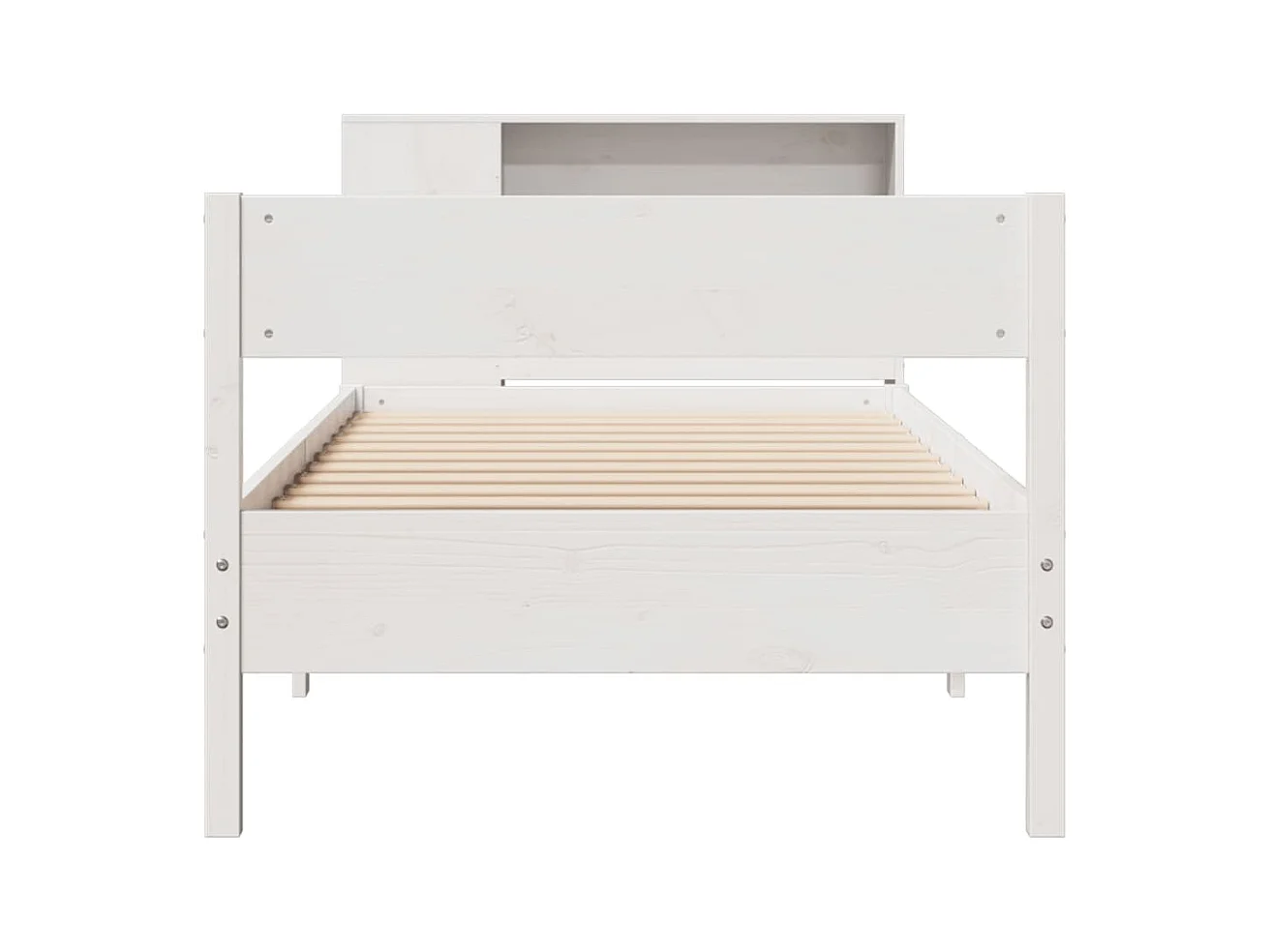 Lit bibliothèque sans matelas blanc 100x200 cm bois pin massif