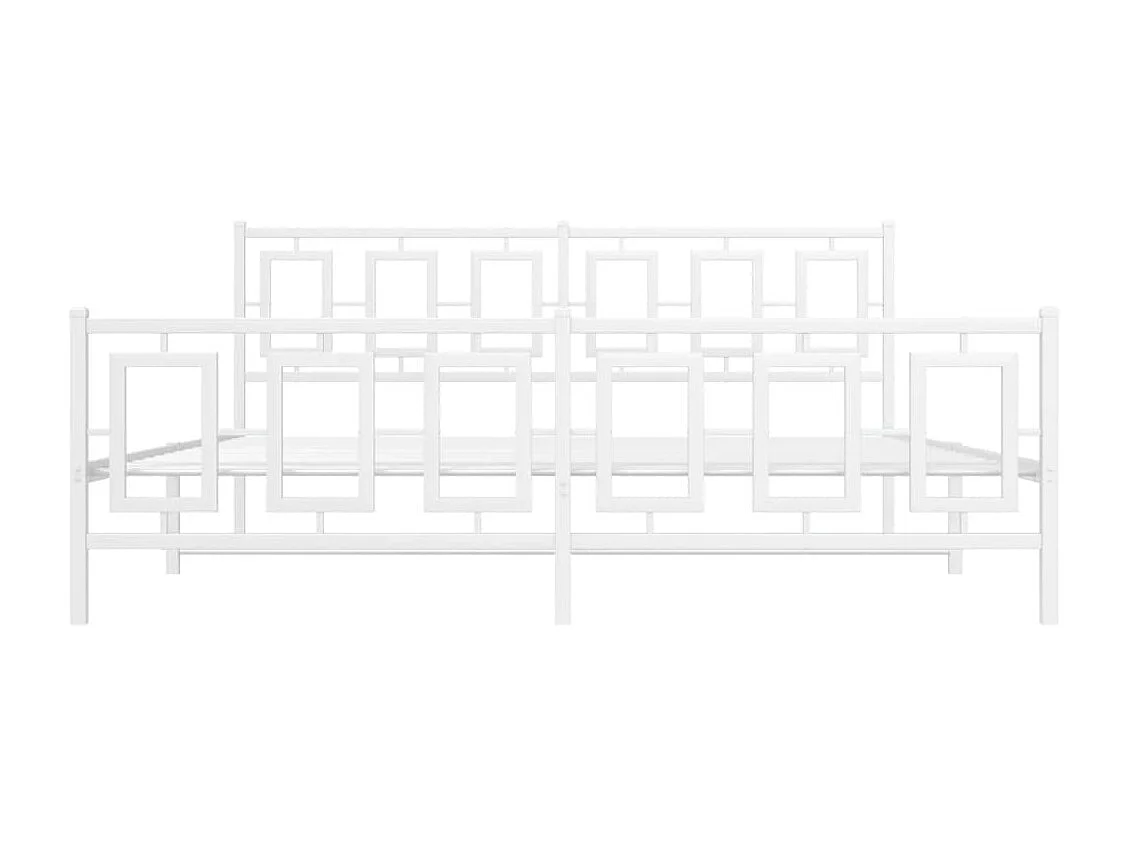 Estructura cama sin colchón con estribo metal blanco 183x213 cm