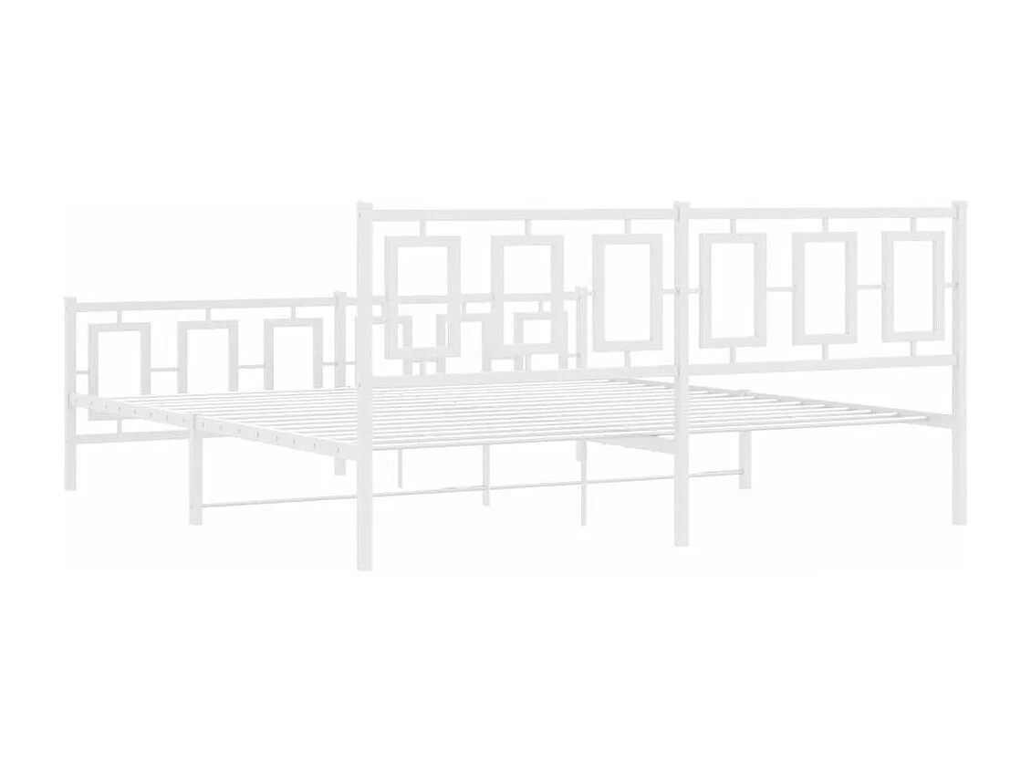 Estructura cama sin colchón con estribo metal blanco 183x213 cm