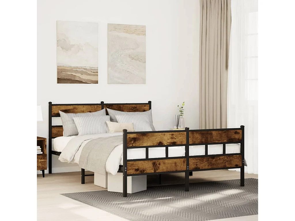 Giroletto senza Materaso in Metallo Rovere Fumo 135x190 cm