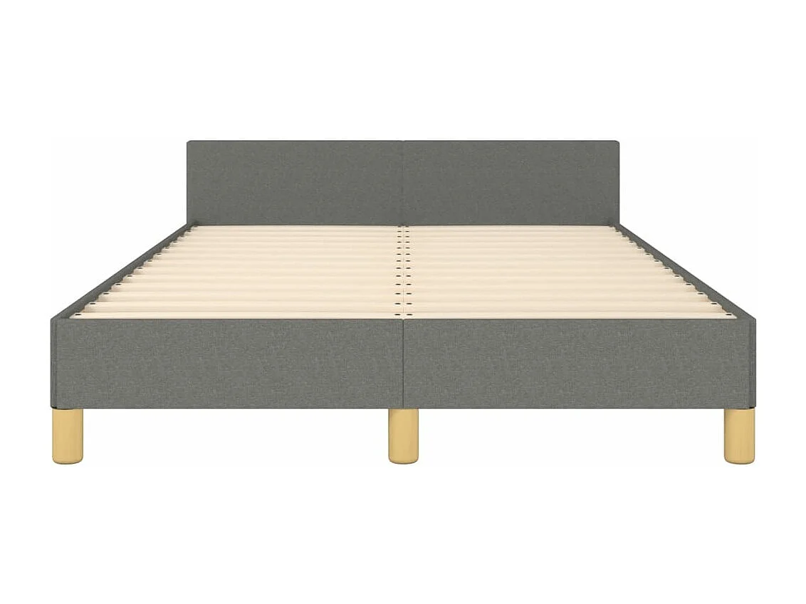 Cadre de lit sans matelas gris foncé 120x190 cm tissu