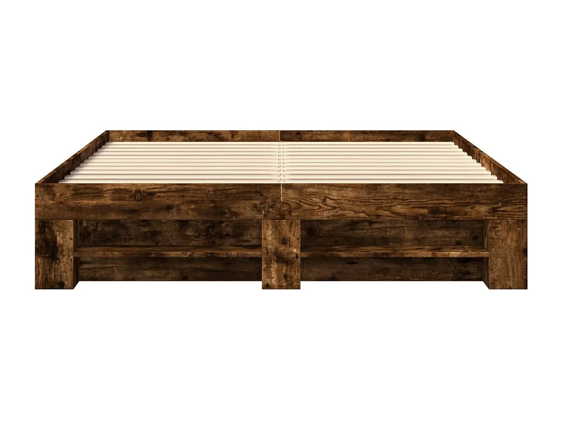 Cadre de lit sans matelas chêne fumé 160x200 cm bois ingénierie