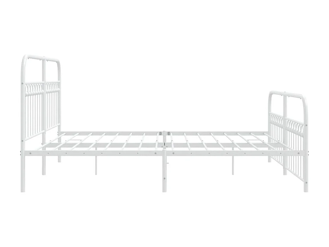 Giroletto con Testiera e Pediera Metallo Bianco 183x203 cm