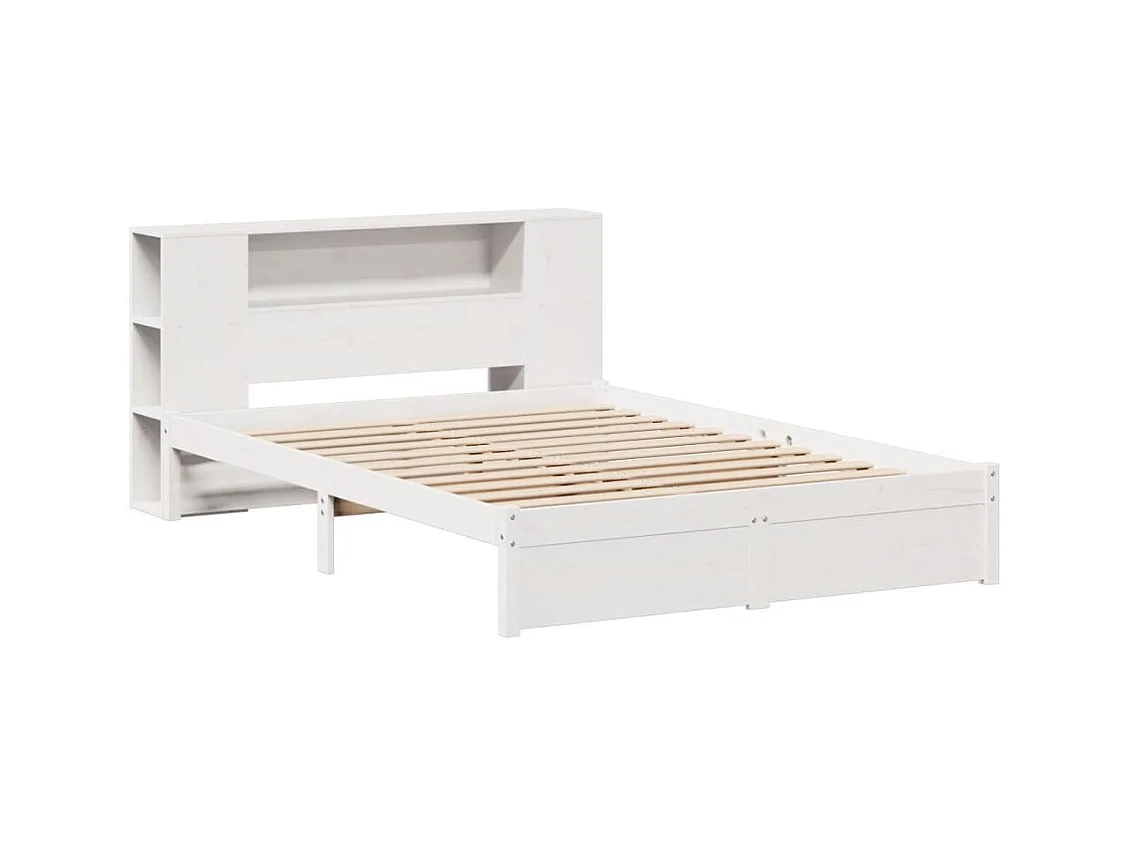 Letto Libreria senza Materasso Bianco 140x190 cm Legno di Pino
