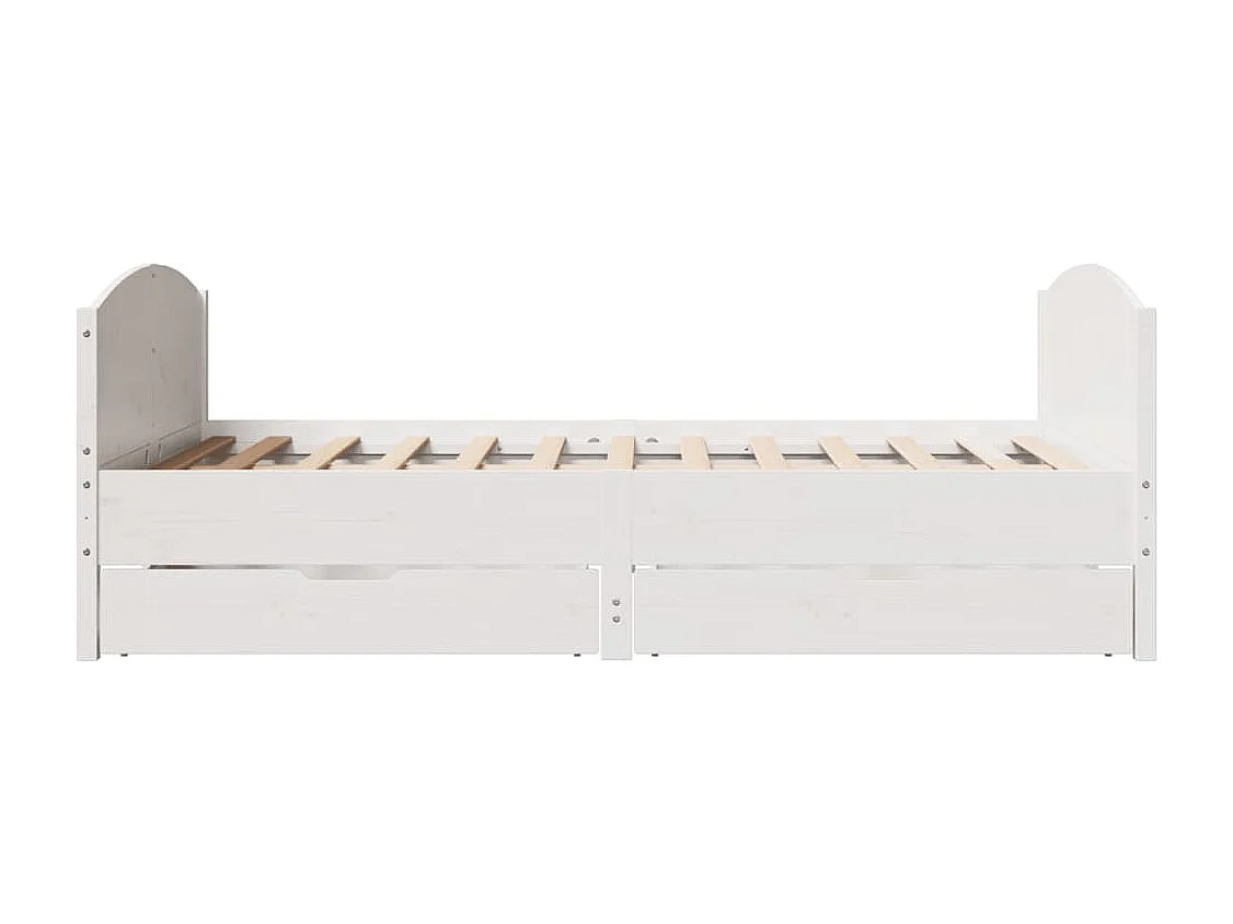 Cadre de lit sans matelas blanc 140x190 cm bois de pin massif