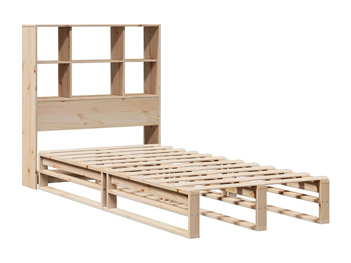 Letto Libreria senza Materasso 100x200 cm in Legno Massello