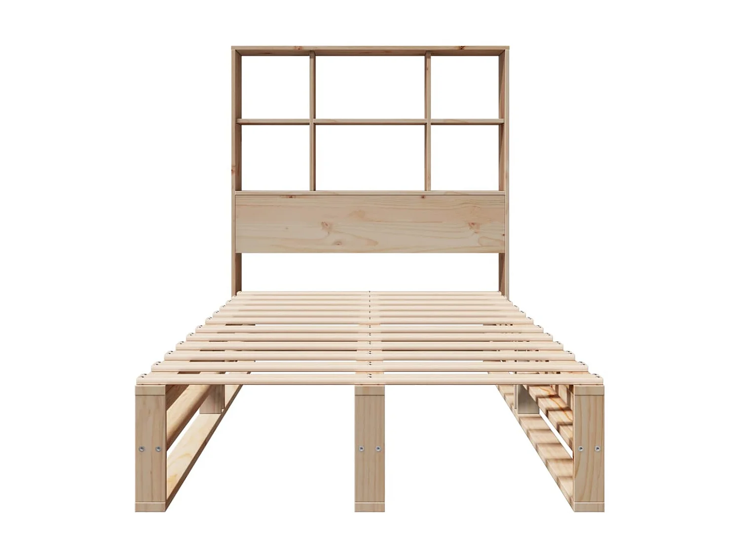 Letto Libreria senza Materasso 100x200 cm in Legno Massello