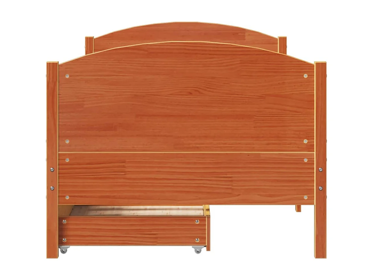 Massivholzbett ohne Matratze Wachsbraun 90x190 cm Kiefernholz