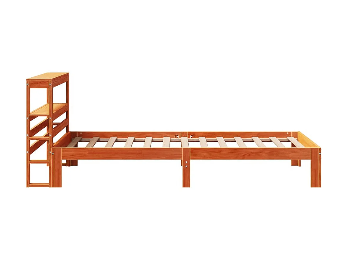 Bedframe zonder matras massief grenenhout wasbruin 90x200 cm