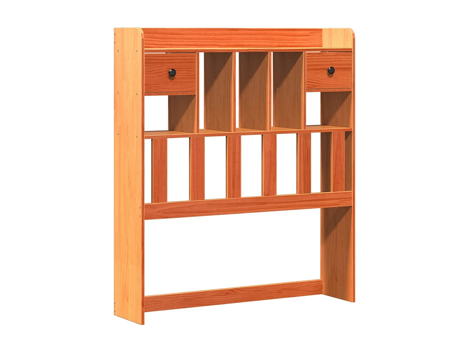 Letto Libreria senza Materasso Marrone Cera 75x190 cm in Pino