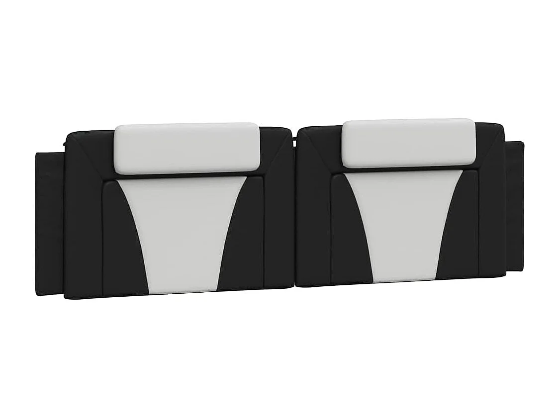 Giroletto con Testiera Nero e Bianco 180x200 cm in Similpelle