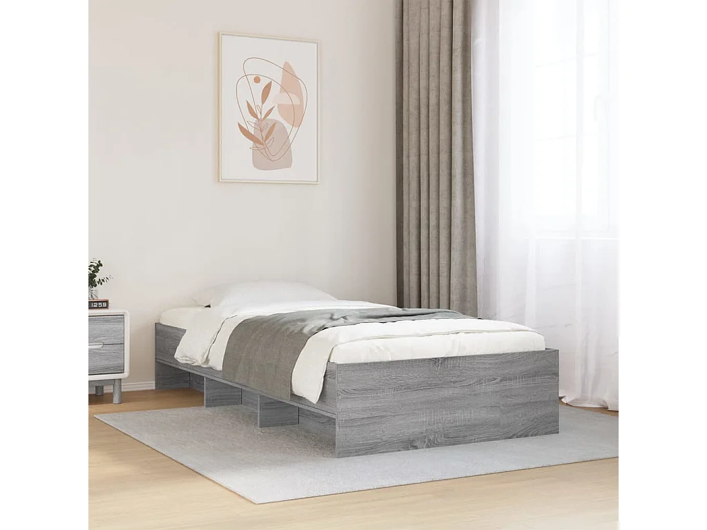 Cadre de lit sans matelas sonoma gris 100x200 cm
