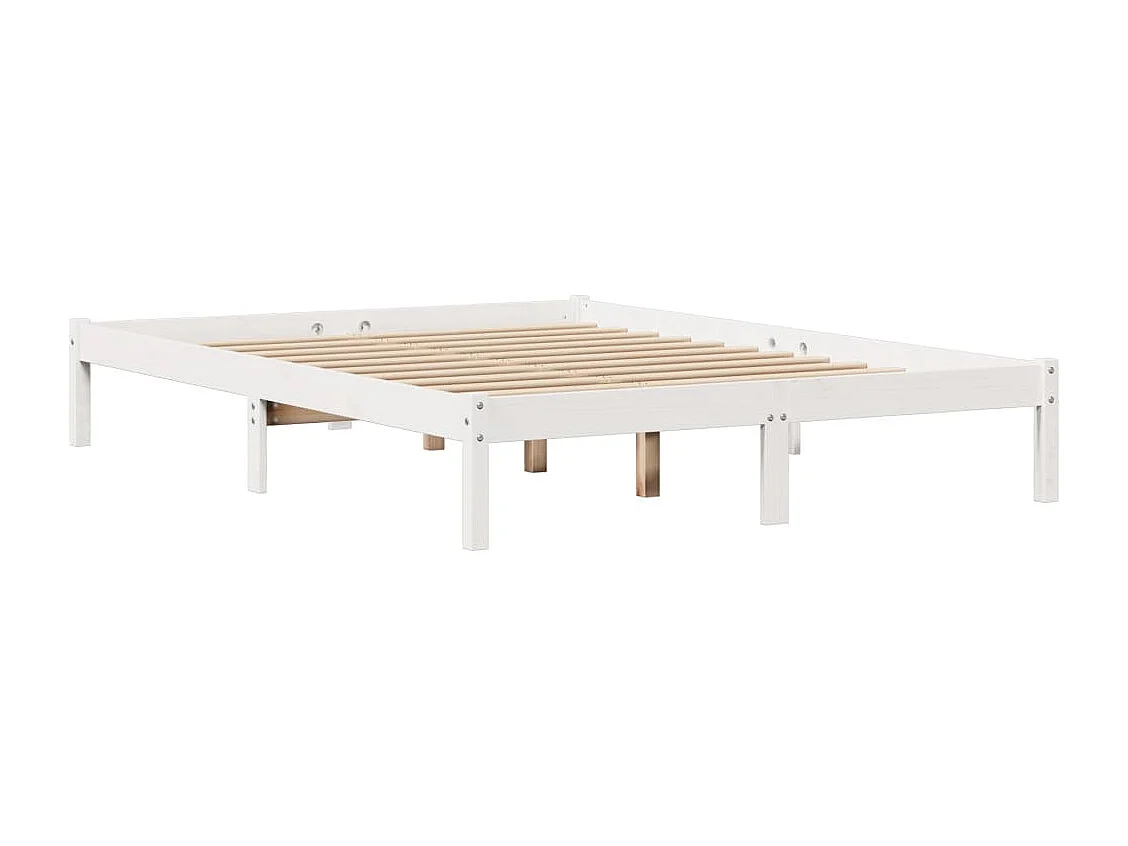 Estructura de cama sin colchón madera de pino blanca 150x200 cm