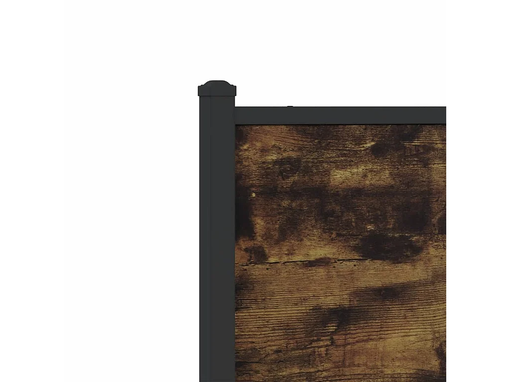 Cadre de lit en métal sans matelas chêne fumé 137x190 cm