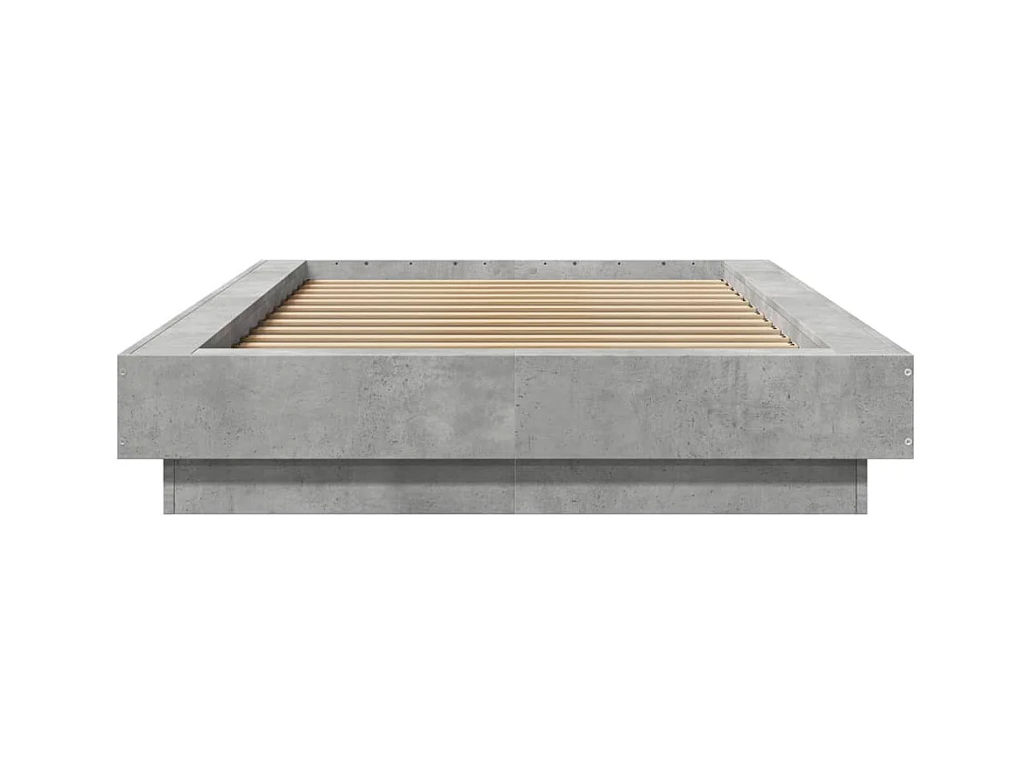 Cadre de lit sans matelas gris béton 100x200 cm