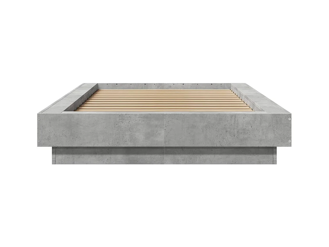 Cadre de lit sans matelas gris béton 100x200 cm