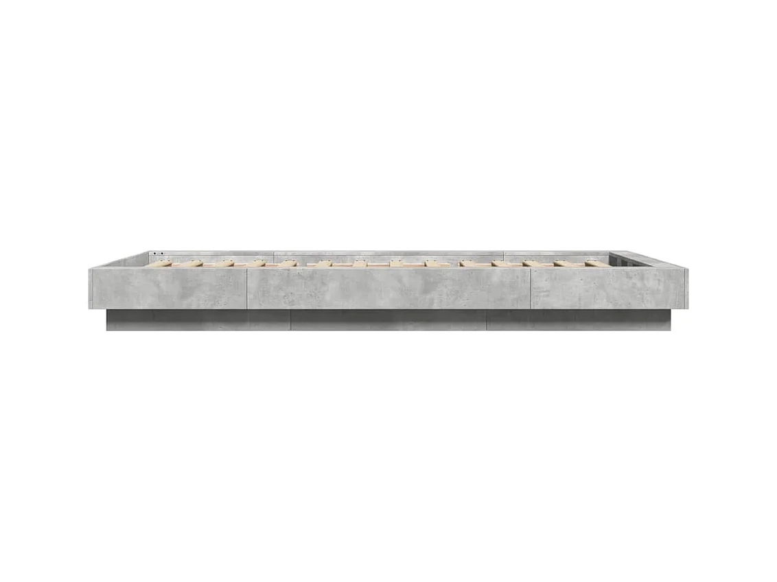 Cadre de lit sans matelas gris béton 100x200 cm