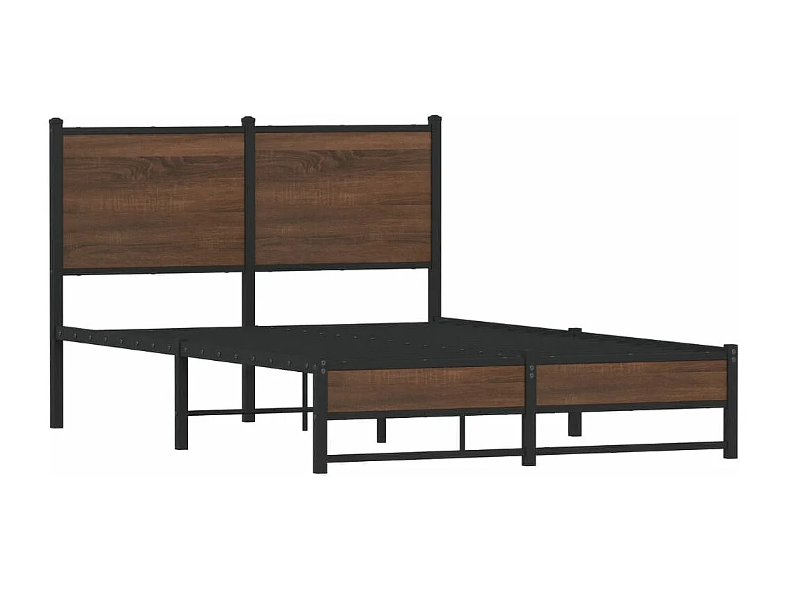 Cadre de lit en métal sans matelas chêne marron 120x190 cm