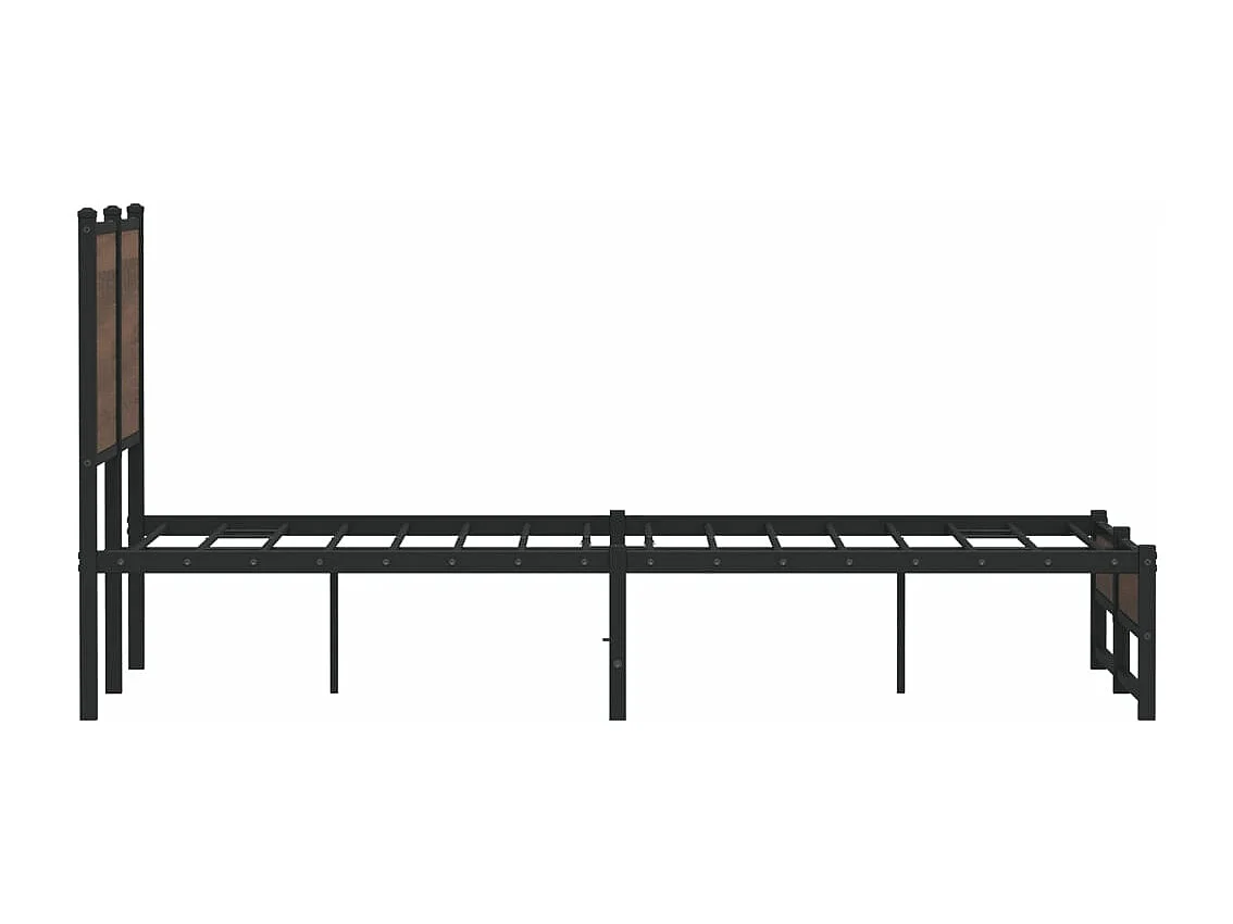 Cadre de lit en métal sans matelas chêne marron 120x190 cm