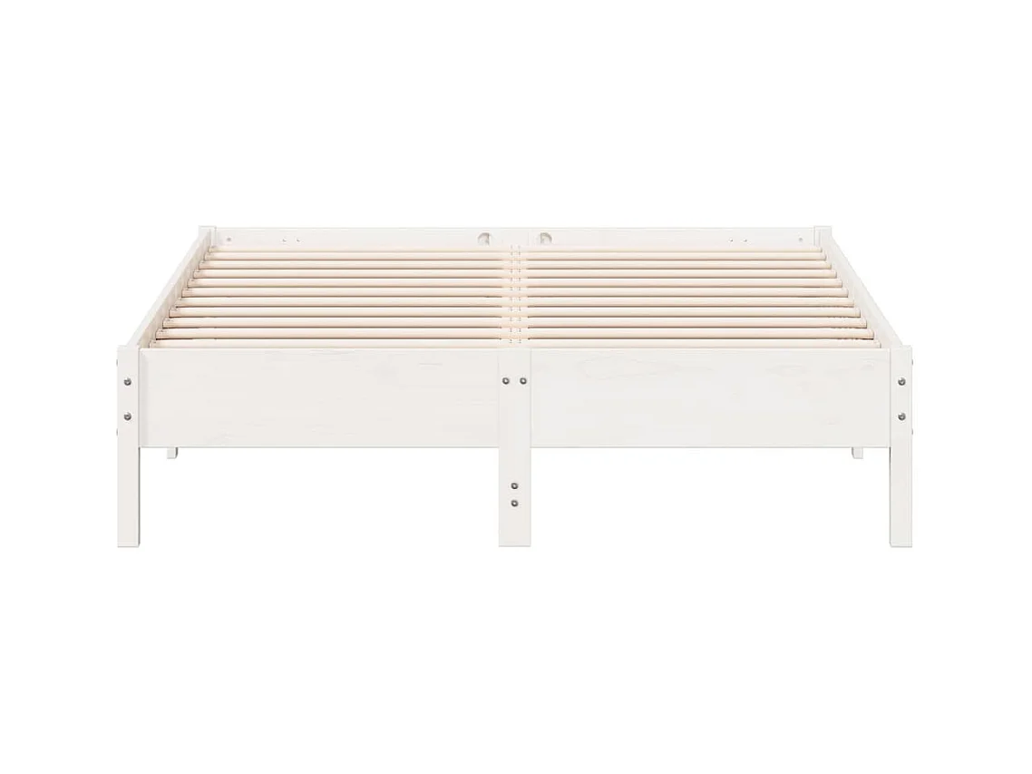 Cadre de lit sans matelas blanc 120x200 cm bois de pin massif