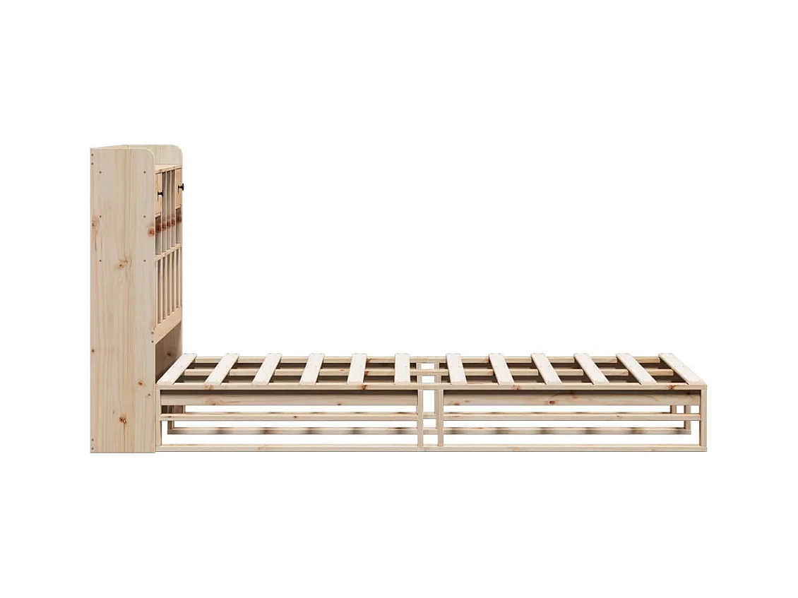 Bed met boekenkast zonder matras massief grenenhout 100x200 cm