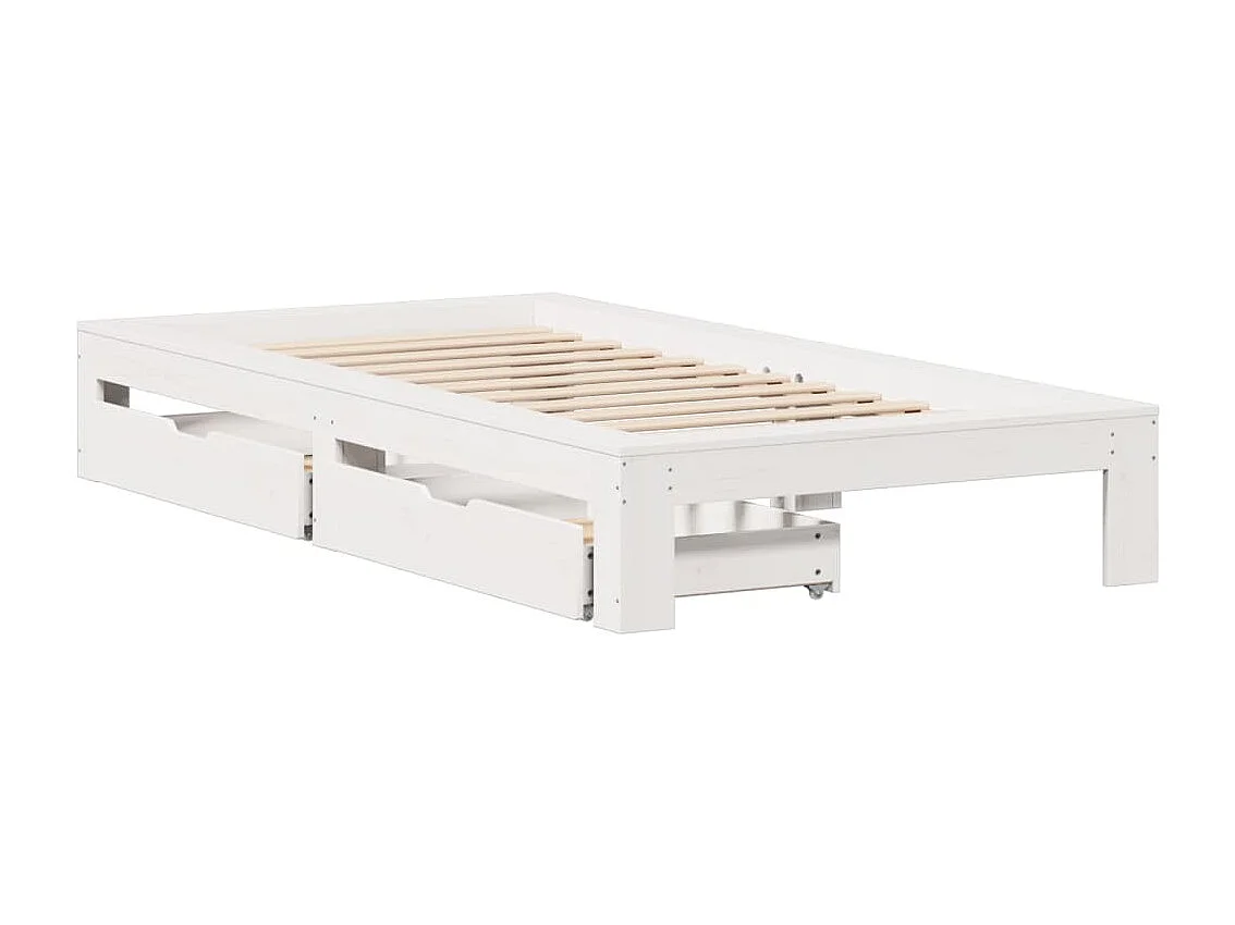 Cadre de lit sans matelas blanc 90x190 cm bois de pin massif