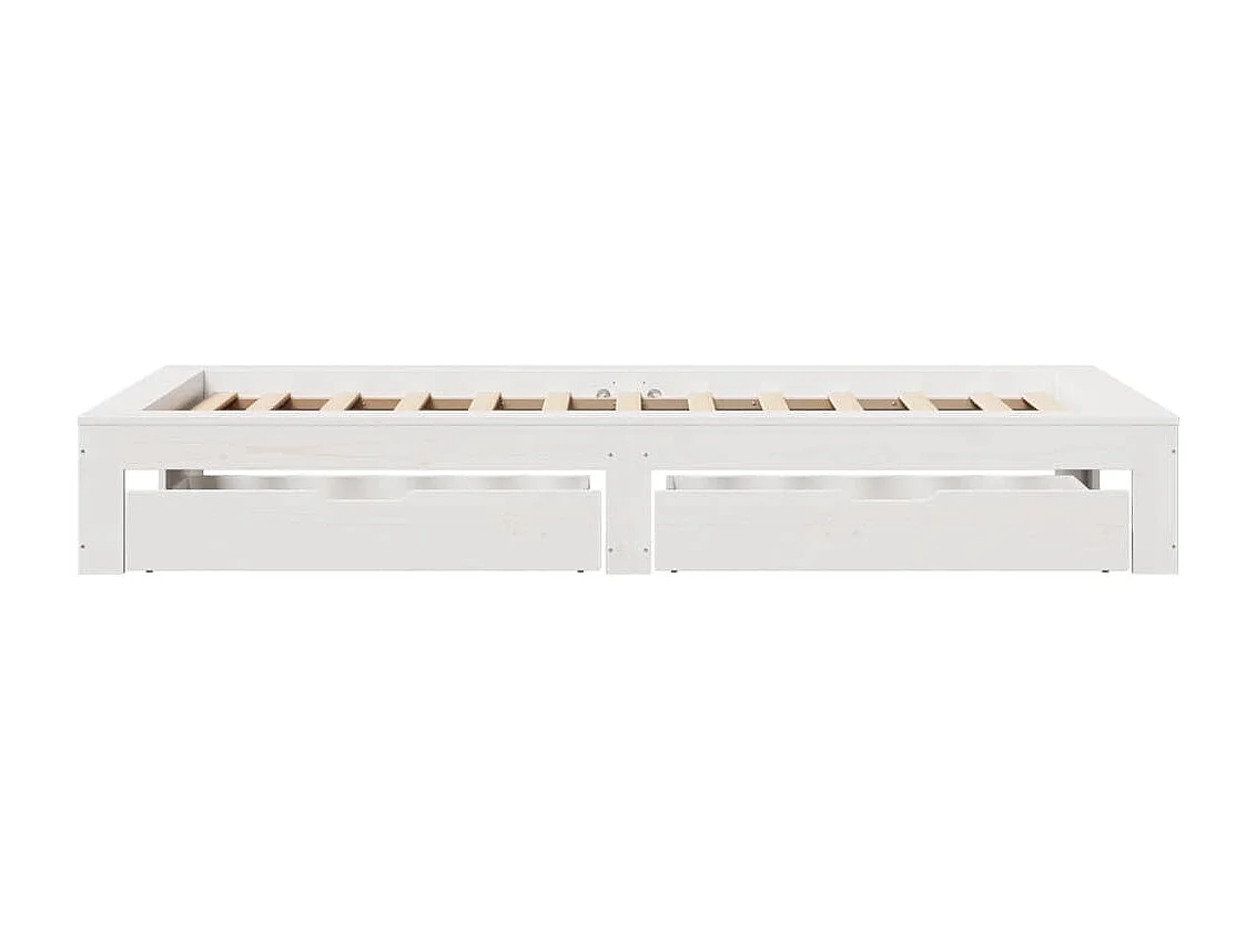 Cadre de lit sans matelas blanc 90x190 cm bois de pin massif