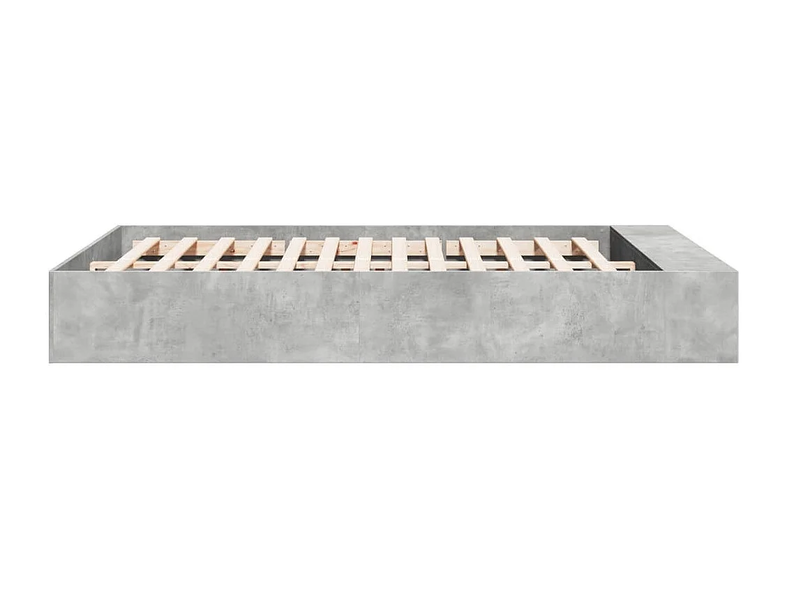 Cadre de lit sans matelas gris béton 150x200 cm